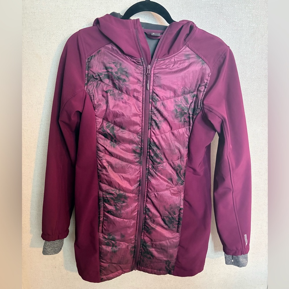 Mondetta Maroon Jacket with Floral Design